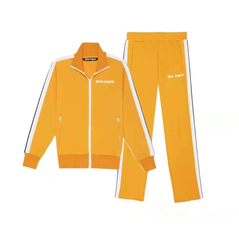 Amazon European and American Autumn Fashion Brand Tie Set Casual Sports Men's Vertical Collar Zipper Sweater for Men – Yellow, M
