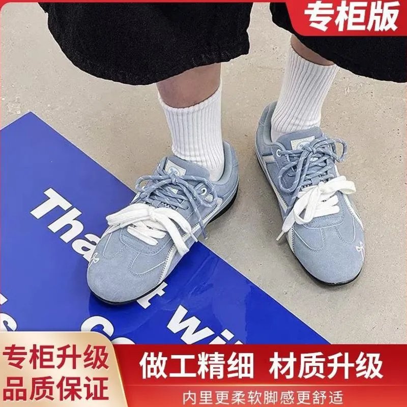 薄荷曼波圆头阿甘德训女款2026新款夏季复古百搭平底休闲运动