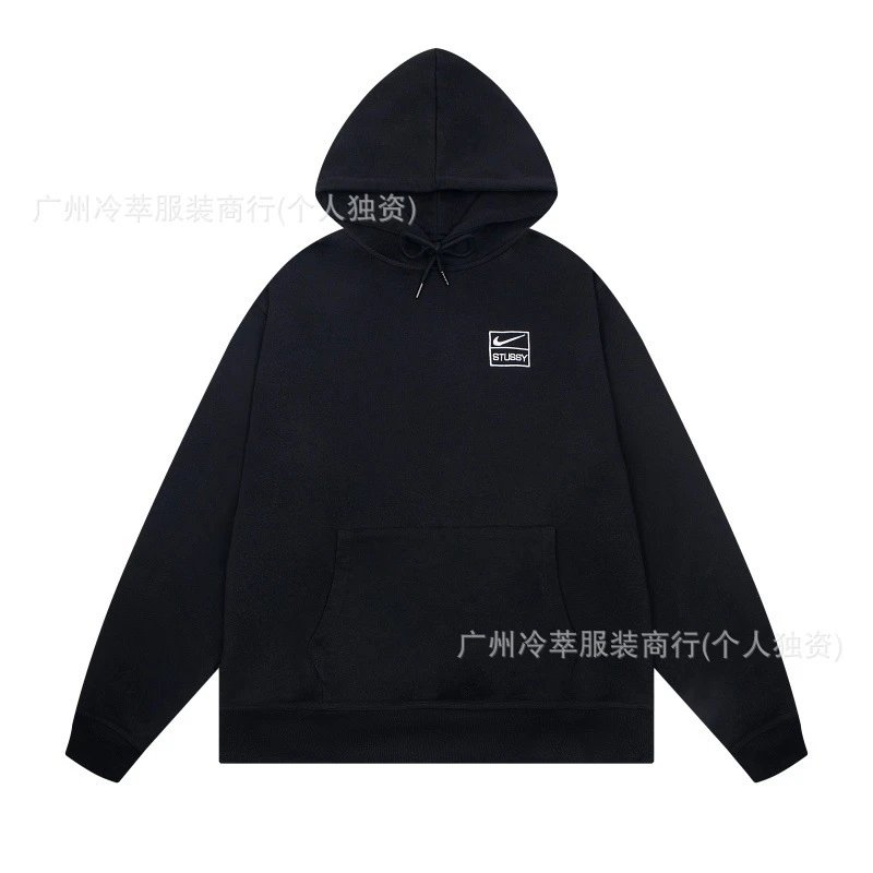 24现货跨境欧美外贸S字母联名系列刺绣宽松简约加绒套装代发