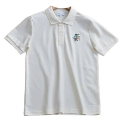 Same as on the official website: LAs French Crocodile menswear 25 summer new arrival, summer collection cartoon lapel polo shirt, model 7189 – Beige, S