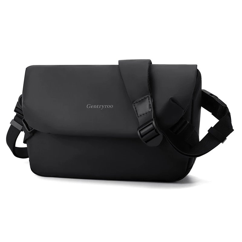 2026 New Fashion Brand All-match Men's Crossbody Bag Casual Shoulder Film Small Square Bag Oxford Cloth Chest Bag Portable for Men – Black