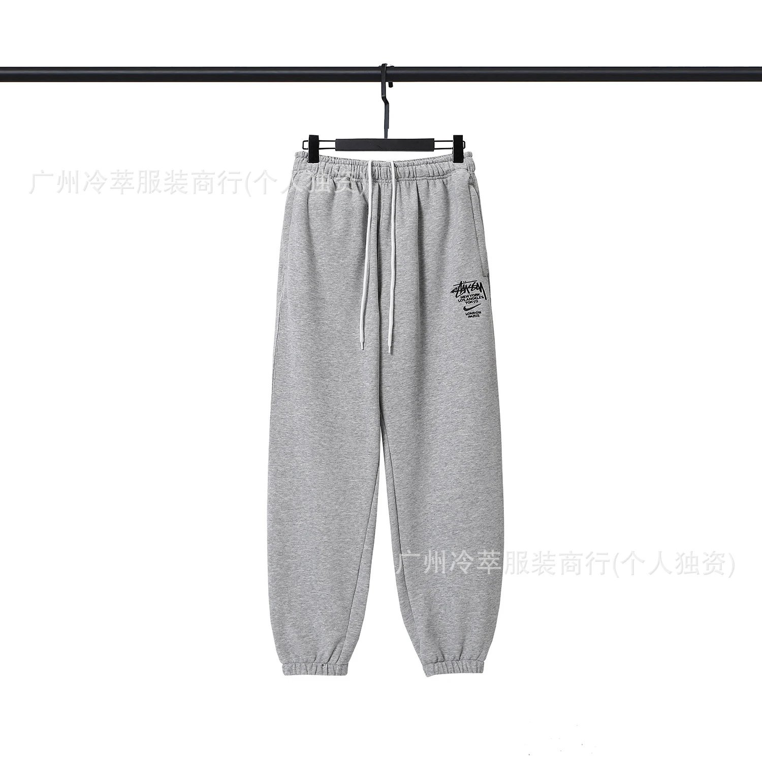 24现货跨境欧美外贸S字母联名系列刺绣宽松简约加绒套装代发