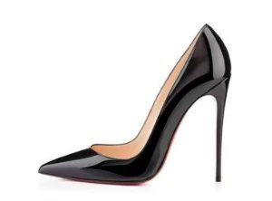 Net red anchor ACL Red-soled shoes with pointed toe 12 CM High-heeled shoes autumn new work shoes foreign trade women's shoes – Black 6cm, 35