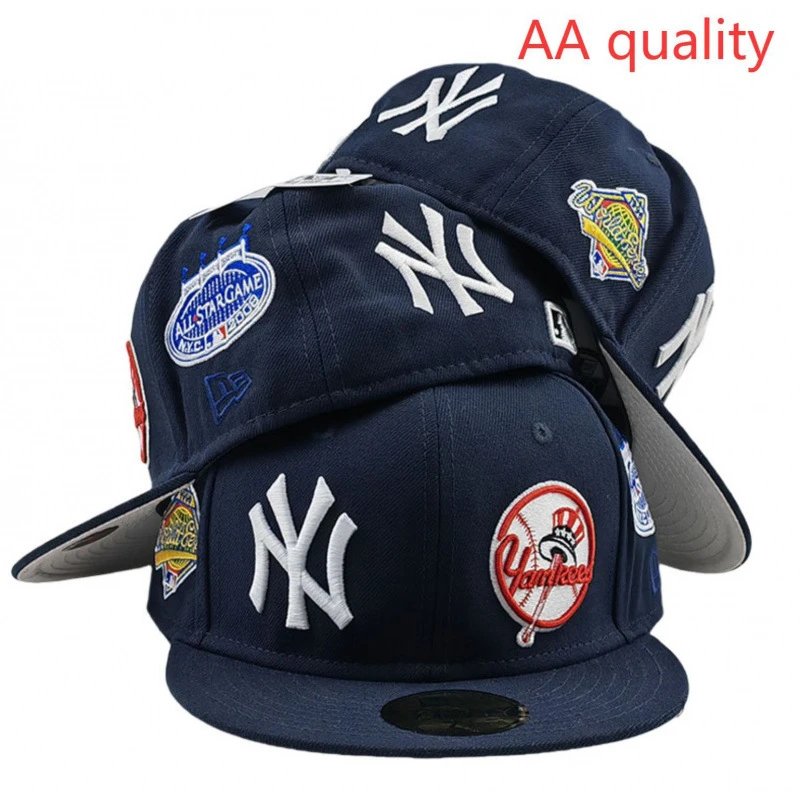 畅销新款2025全新款跨境外贸MLB全刺绣棒球帽AAA平檐号码尺寸帽
