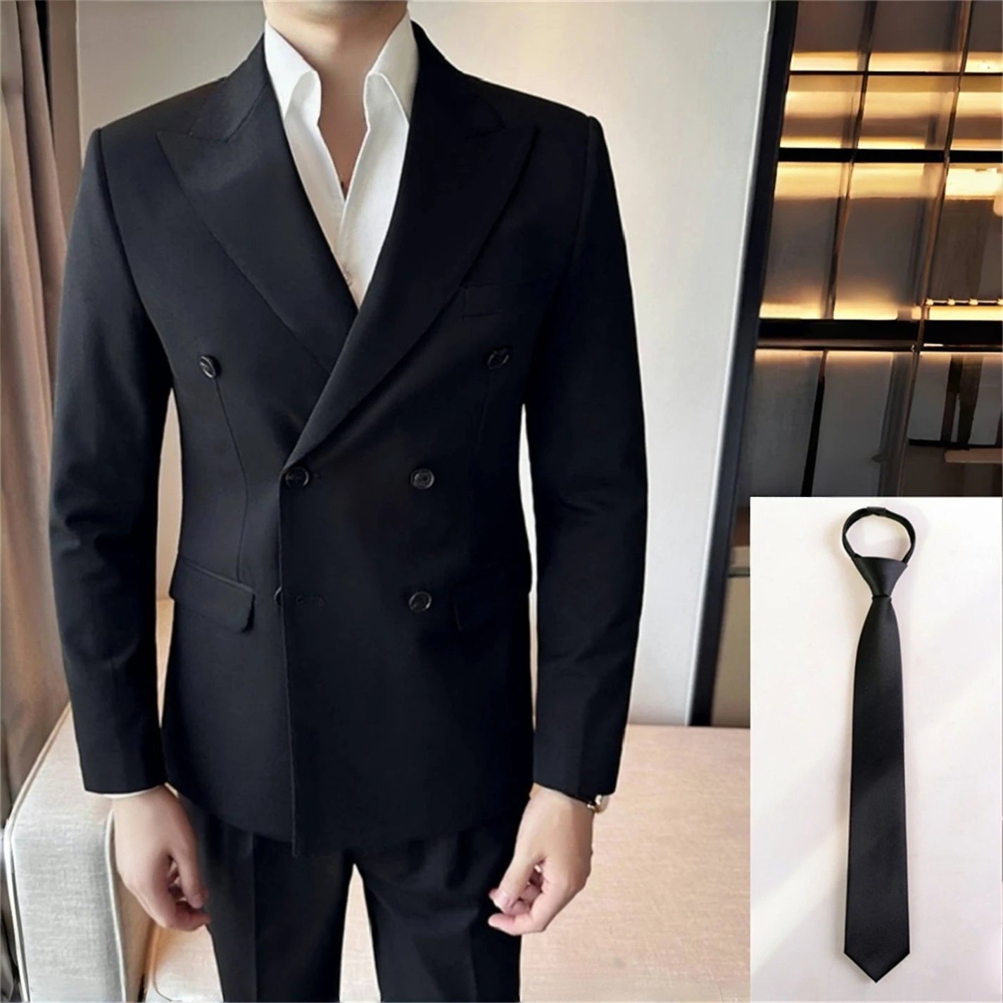 Blazer Outfit Bundles – F 2 Coat-Black Tie, S