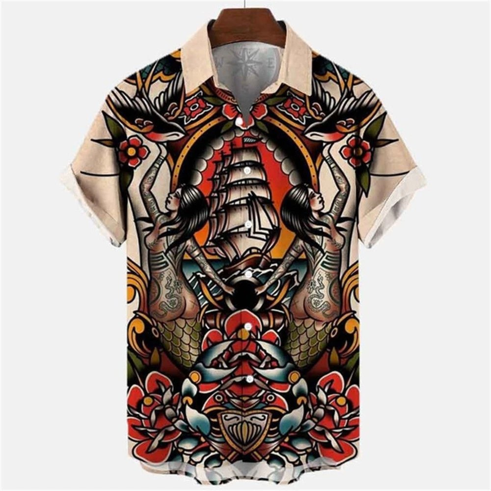 3 D Myth retro animal men Hawaiian shirt lapel men shirt source factory - Image 2