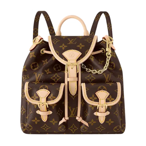 163 C Code-changing chip super original single highest version] new Excursion Handbag Classic Old Flower Small Backpack mini Chain Backpack Schoolbag Backpack Frog Bag Handbag Shoulder Bag Crossbody Bag Women's Bag 46932 – M 46932（Size 21 x23x10CM）