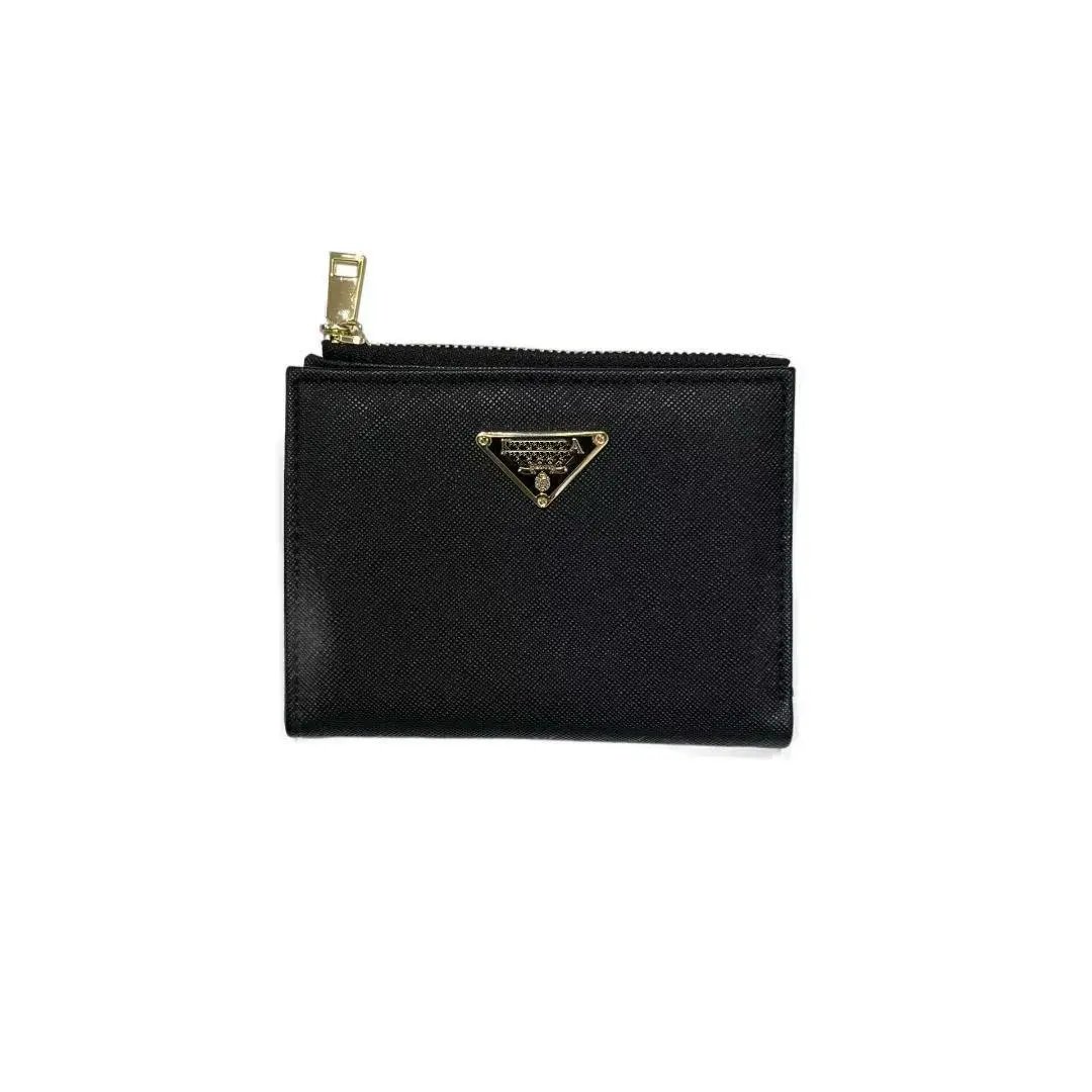 Korean Style Wallet Factory Outlet Soft Leather Folding Saffiano Pura Coin Purse High Sense Leather Fashion Brand – Black Pula Wallet, Matte bag