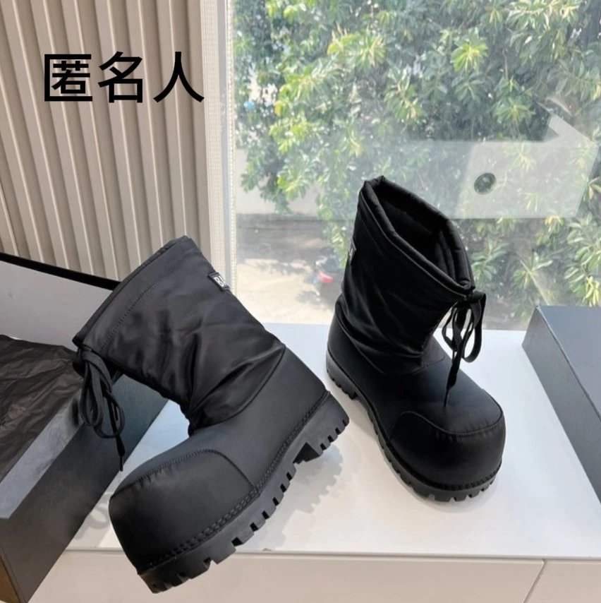 Foshan-style snow boots collection—warm, fleece-lined Alaska‑style. The link to the new store is in the product description. (Please note: This is a custom-made item and is not eligible for returns. Please check the details.)）:+ – Nylon black, 35