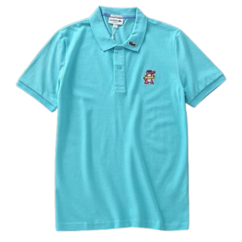LA Men’s and Women’s Official Same-Style Summer Energetic Collection Cartoon Logo Polo Shirt – Light blue, S