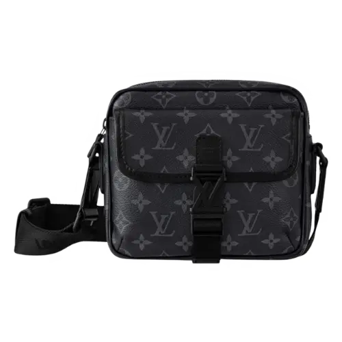 Top Original Single Highest Version] New Classic Old Flower getaway Handbag Black Flower Messenger Bag Lock Bag General Bag Woven Shoulder Strap Adjustable Shoulder Bag Crossbody Bag Unisex Bag 12518 – M 12518（Size 18 x17x 7.8 CM）