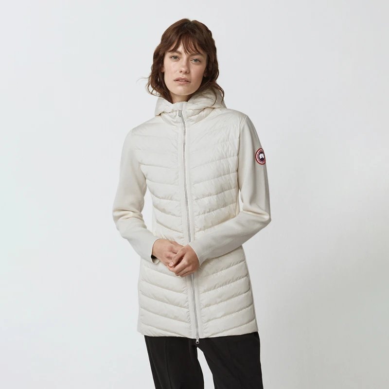 CANADA GOOSE Canada Goose HyBridge®Women’s Knitted Hooded Down Jacket 7021 L – XS, 467 cotton grass white