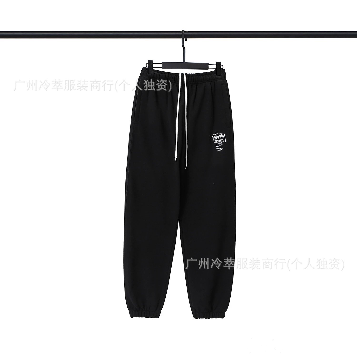 24现货跨境欧美外贸S字母联名系列刺绣宽松简约加绒套装代发