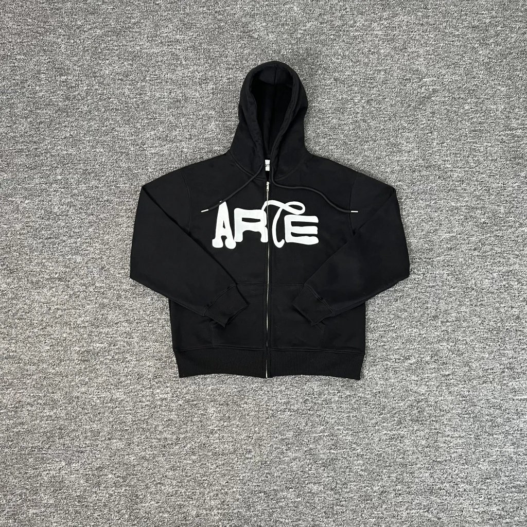 Hooded Zip-Front Tops – 305 Black (Hoodie), S