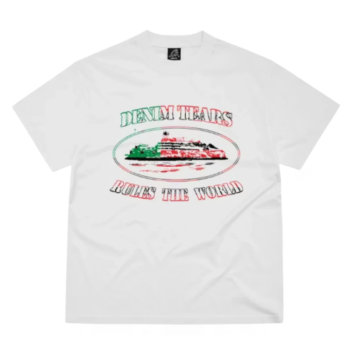 Evil-J Red and Green Boat Printed Short Sleeves – white, S