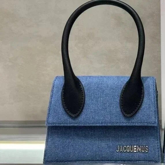 Small Square Bag Denim Series Fashion All-match Bag Crossbody Shoulder Underarm Bag – Denim, large size, 17cm, Conventional standard
