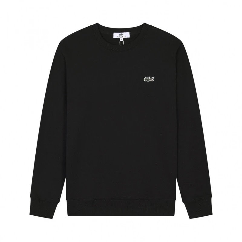 Classic terry cotton casual versatile men's pullover round neck long sleeve spring and autumn sweater-CY-Q1 – 01 Black, M