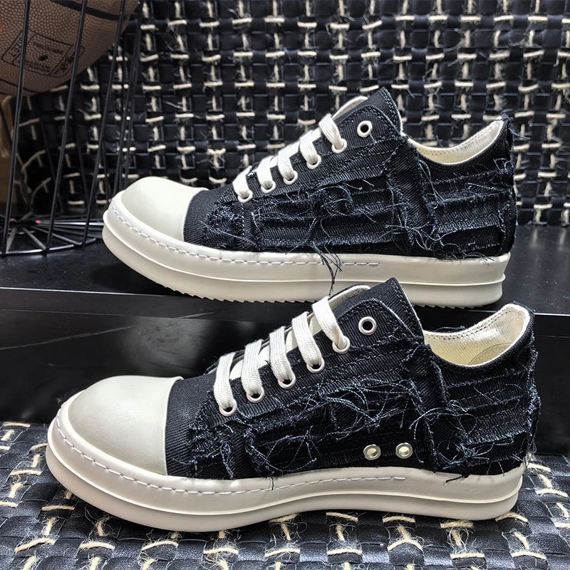 Rick Owens Geobasket Sneakers – Low cut black, Women's size 35
