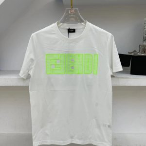 Fendi Logo T-Shirt Neon Green FF Logo – 3XL