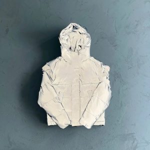 Trapstar Decoded 2.0 Hooded Puffer Jacket Grey – L