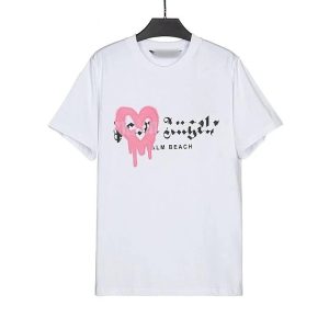 Palm Angels Graphic Tee Heart Drip Logo – 18, L