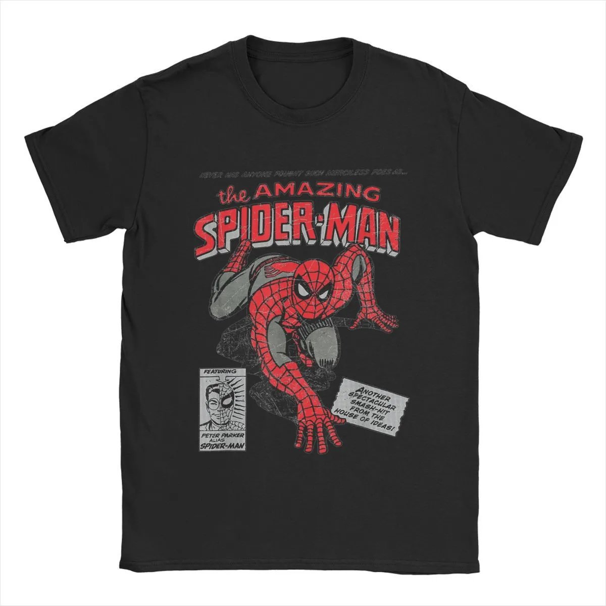 Spider-man Spiderman Movie Retro Comic Men T Shirts Creative – black, S