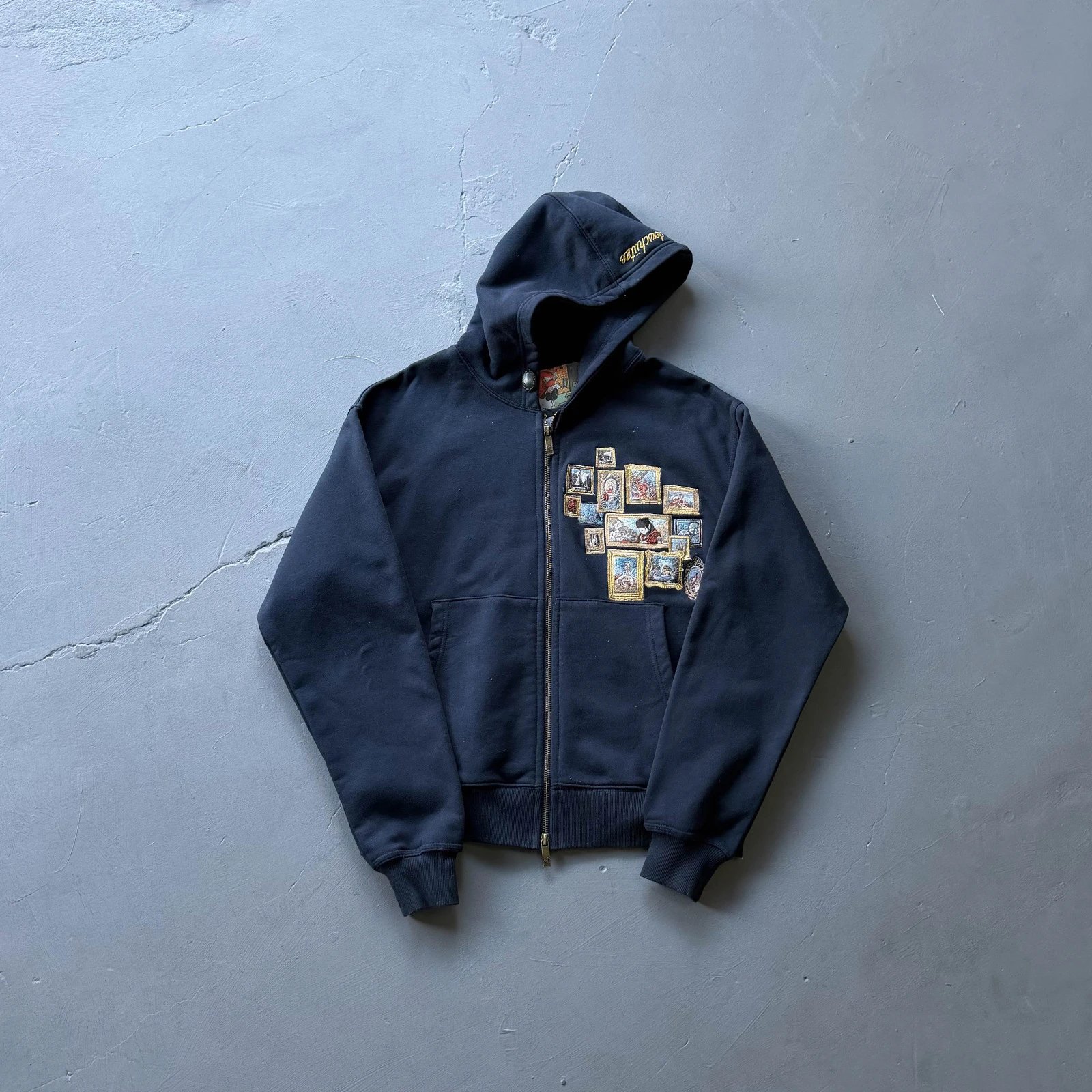 Hooded Zip-Front Tops – 9200 Sweat/Navy Blue(Good Quality), S