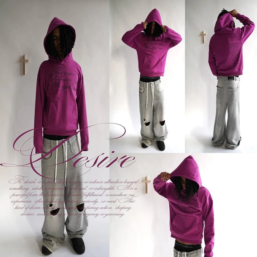 Euro‑American cross‑border long‑sleeve pullover hoodie sweatshirt, dark retro punk print jacket, Y2K streetwear trend, Instagram‑style