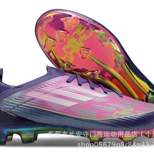 Yamal Soccer Shoes Men FG Laceless AGTF Children f 50 Training shoes fly line technology natural grass waterproof – No Shoelace Blue Powder, 39
