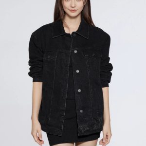 2026 Spring European and American style cross-border denim coat women's loose all-match long sleeve top new women's cardigan jacket