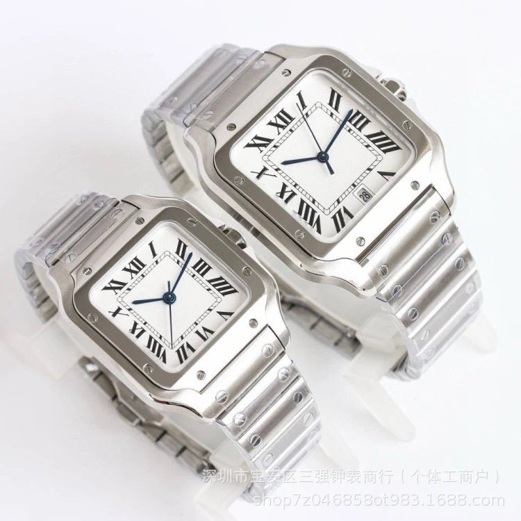Cross-border Sundess BV couple’s watch, fully automatic mechanical timepiece with a steel bracelet and blued-steel hands, small Cheetah Dumont model—wholesale for foreign trade – 40mm stainless steel with a white dial, watch
