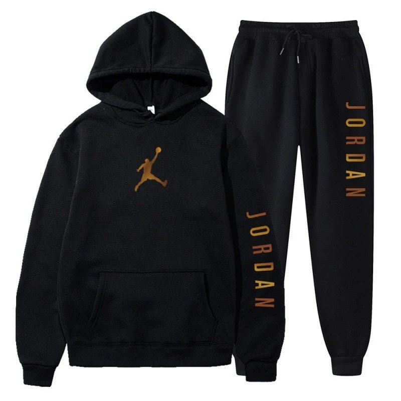 2025 Amazon AliExpress Men's Sportswear Suit Fleece Hoodie Sweater Sports Casual Suit