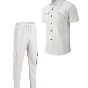 Men’s Short-Sleeve Shirt & Trousers Set