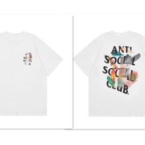 Anti Social Social Club Graphic Tee Feather Print – 2105 White, L