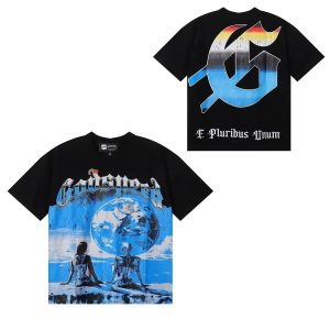 Graphic Tee Godspeed Earth Print – 7008Black, L