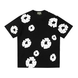 Denim Tears Short Sleeve T-Shirt Scrunched Logo Print – Option 63D12D96, L