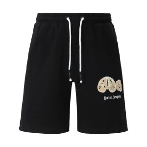 Palm Angels Embroidered Bear Shorts Black with Beige Bear Patch – L