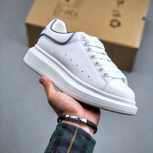 Alexander McQueen Oversized Sneaker White with Blue Trim – 36