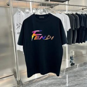 Fendi Logo T-Shirt Rainbow Logo – 3XL