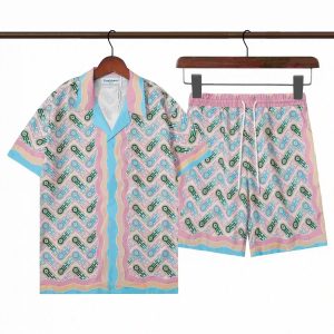 Casablanca Printed Camp Collar Shirt & Shorts Set Multicolor Geometric Print – 23, 3XL