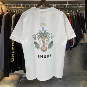 Rhude Graphic Tee Palm Tree Crown – 5058 White, L