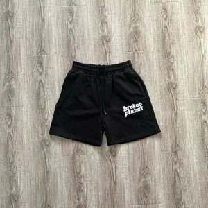 Logo Shorts Broken Planet Print – Black, L