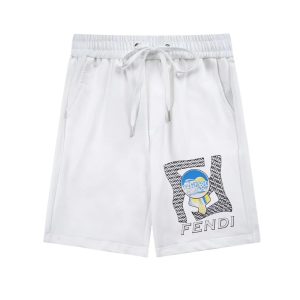 Fendi Graphic Shorts FF Logo Print – L