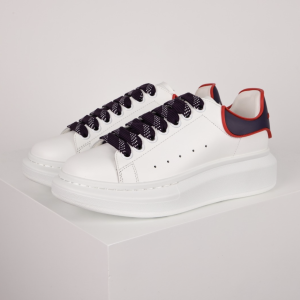 Alexander McQueen Oversized Sneaker White Navy Red – Option B4FC360B, 35