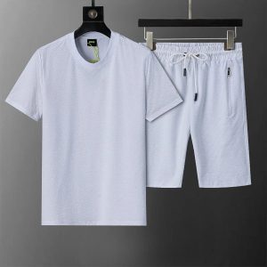 Hugo Boss T-Shirt and Shorts Set Quilted Texture – 31, 3XL