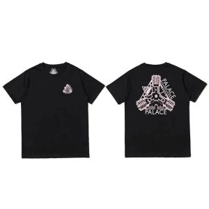Palace Triangle Logo Tee Black with Pink Graphic – L