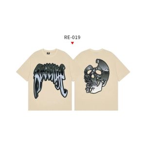 Graphic Tee Revenge Skull Logo – Beige, L