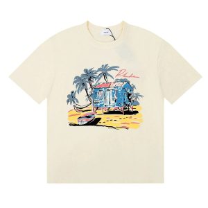Rhude Graphic Tee Beach Hut Print – Option 5F2D14BD, L