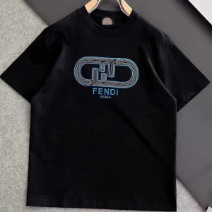 Fendi Graphic T-Shirt FF Logo Embroidery – 3XL