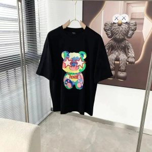 Fendi × KAWS Graphic Tee Rainbow Bear with Stars – 3XL